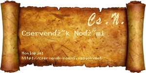 Cservenák Noémi névjegykártya